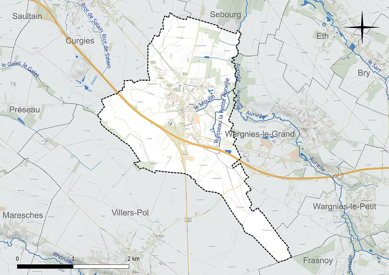 Réseau hydrographique de Jenlain.
